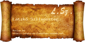 Latzkó Szilveszter névjegykártya