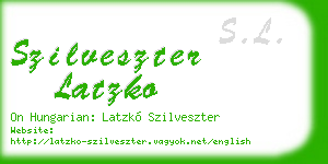 szilveszter latzko business card